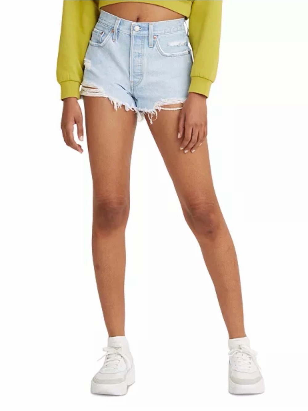 Levi's 501 High-Rise Distressed Denim Shorts